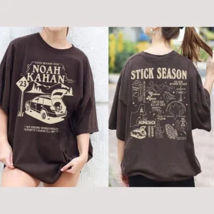 Stick Season Tour 2023 TShirt, Noah Kahan Stick Season Tour 2023, Kahan Folk Pop Music Shirt, Country Music Shirt, Retro Vintage Tee 2 sides 2