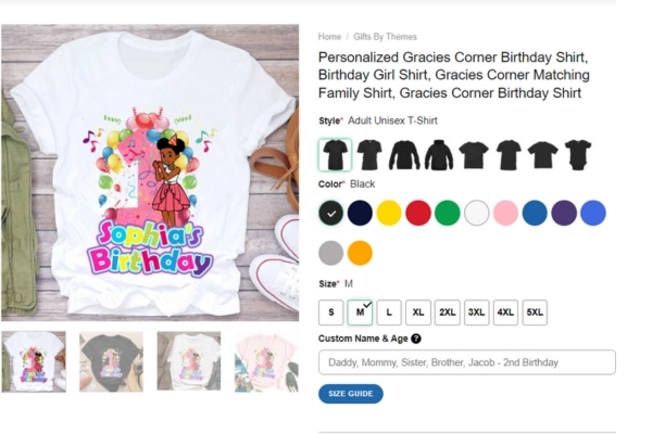 Giftcustom Guide: How To Make Personalized Gracie's Corner Birthday Shirt?