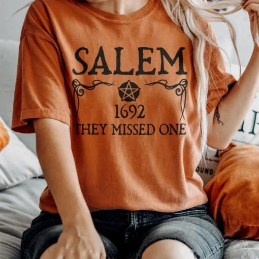 Vintage Salem 1692 They Missed One Comfort Colors Shirt, Retro Salem Massachusetts Halloween Crewneck, Witchy Woman Shirt, Salem 1692 Shirt 2