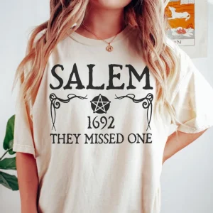 Vintage Salem 1692 They Missed One Comfort Colors Shirt, Retro Salem Massachusetts Halloween Crewneck, Witchy Woman Shirt, Salem 1692 Shirt