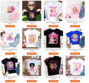 Wide range of Barbie Birthday Shirt you can choose at Giftcustom