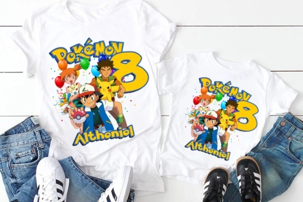 Unisex and Gender-Neutral Pokemon Birthday Shirt 
