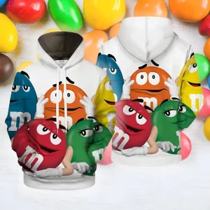 M And M Halloween Costume 3D Hoodie, M&M Face Halloween Costume, Candy Group Matching 3D Hoodie, Family Halloween Costumes