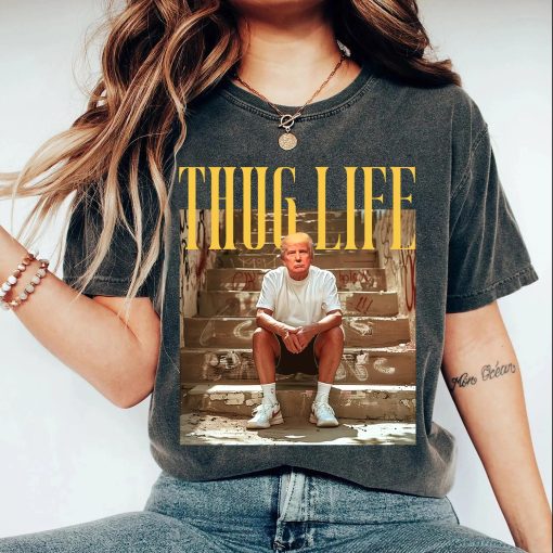 Trump Thug Life Shirt, Viral Thug Life Trump T-Shirt, Sarcastic Donald Trump Tee, Funny Trump 2024 Shirt, Republican Gifts